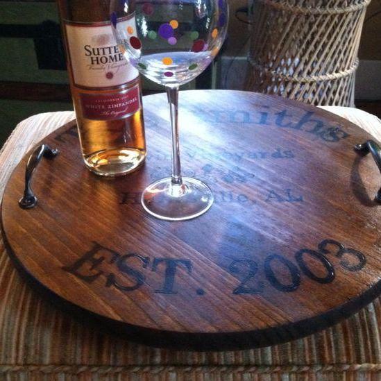 Personalized Wine Barrel Tray Custom Gift For